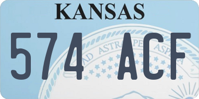 KS license plate 574ACF