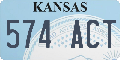 KS license plate 574ACT