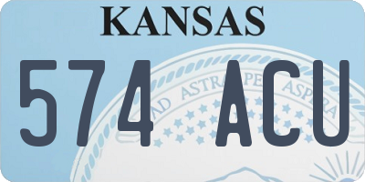 KS license plate 574ACU