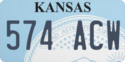 KS license plate 574ACW