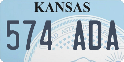 KS license plate 574ADA