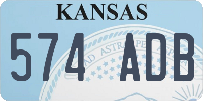KS license plate 574ADB