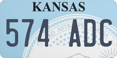 KS license plate 574ADC
