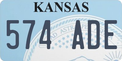 KS license plate 574ADE