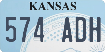 KS license plate 574ADH