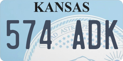 KS license plate 574ADK