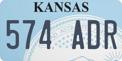KS license plate 574ADR