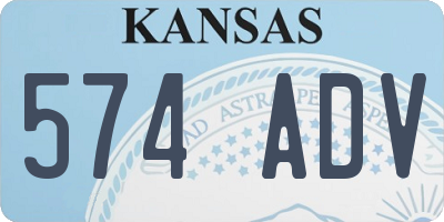 KS license plate 574ADV