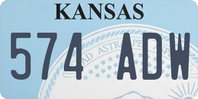 KS license plate 574ADW