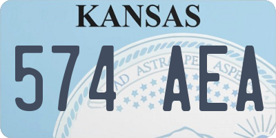 KS license plate 574AEA