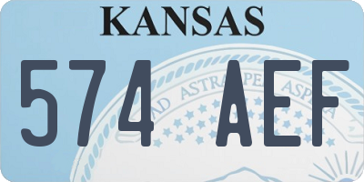 KS license plate 574AEF