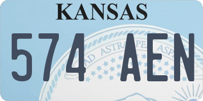 KS license plate 574AEN