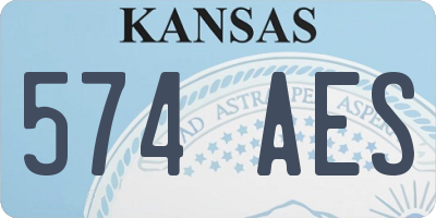 KS license plate 574AES