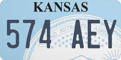 KS license plate 574AEY