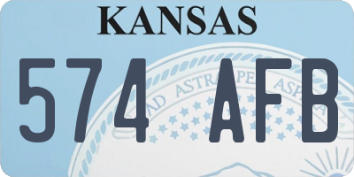 KS license plate 574AFB