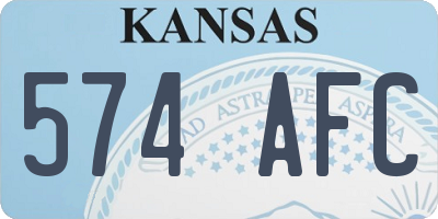 KS license plate 574AFC