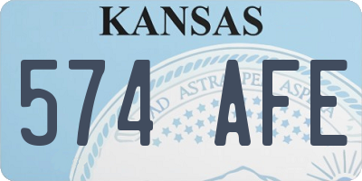 KS license plate 574AFE