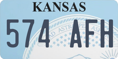 KS license plate 574AFH