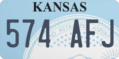 KS license plate 574AFJ