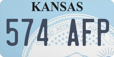 KS license plate 574AFP