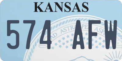 KS license plate 574AFW