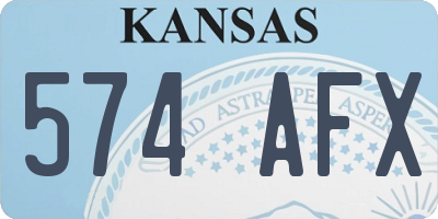 KS license plate 574AFX