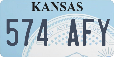 KS license plate 574AFY