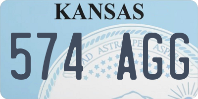 KS license plate 574AGG