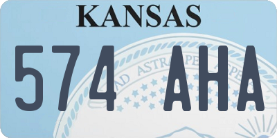KS license plate 574AHA