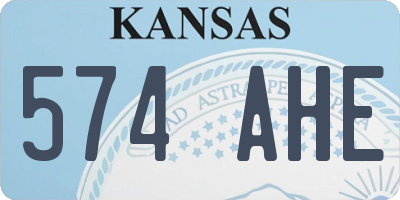 KS license plate 574AHE