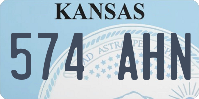 KS license plate 574AHN