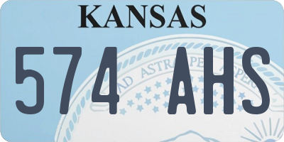KS license plate 574AHS