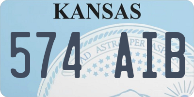 KS license plate 574AIB