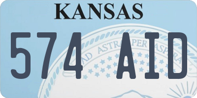 KS license plate 574AID