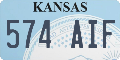KS license plate 574AIF