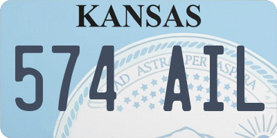 KS license plate 574AIL