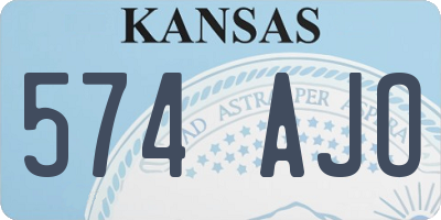 KS license plate 574AJO
