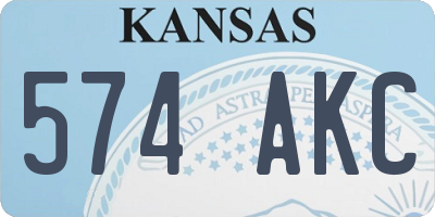 KS license plate 574AKC