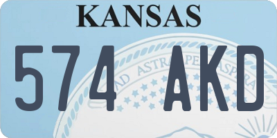 KS license plate 574AKD