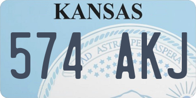 KS license plate 574AKJ