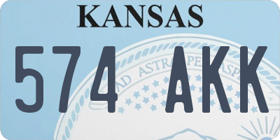 KS license plate 574AKK