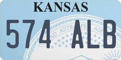 KS license plate 574ALB