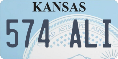 KS license plate 574ALI