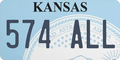 KS license plate 574ALL