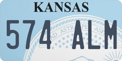 KS license plate 574ALM