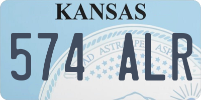KS license plate 574ALR