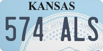 KS license plate 574ALS