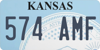KS license plate 574AMF