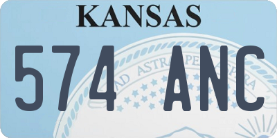 KS license plate 574ANC