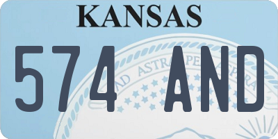 KS license plate 574AND